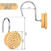Aoibox Boho Shower Curtain Hooks Rings, 12 Pcs Decorative Woven Wicker Rattan Hangers for Bathroom Farmhouse Style Accessories (Wood Color) - 3 of 4