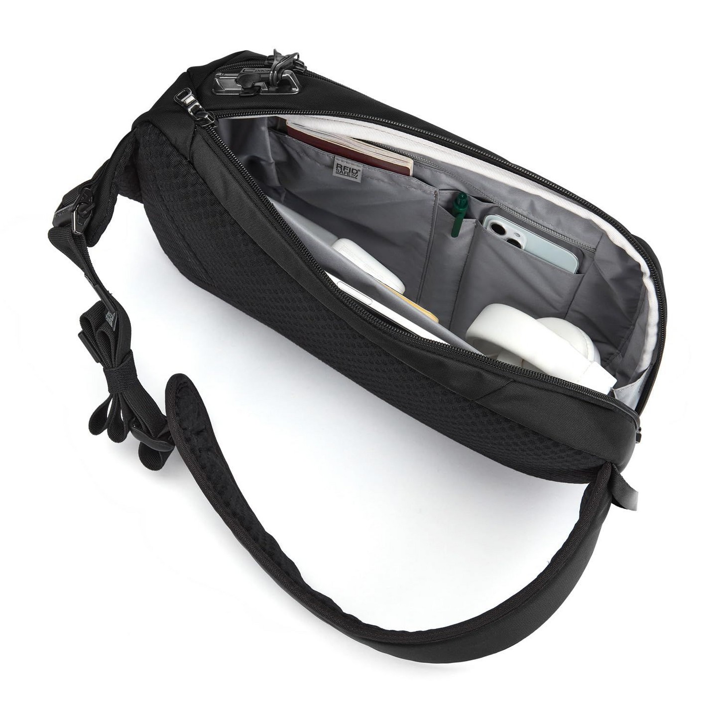 Сумка Pacsafe V Tech Sling, Black, цвет: Чёрный — фото 4