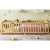 Bellemave Twin Size Floor Bed for Kids, Girls, Boys, Wood Floor Bed with slats and Door, Natural - 3 of 4