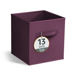 Sorbus 13 Inch Foldable Fabric Storage Cube Bin with Handles- for Organizing Home, Shelves, Nursery, Playroom, Closet and More - 1 of 4