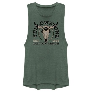 Junior's Yellowstone Cow Skull Dutton Ranch Est. 1886 Festival Muscle Tee - 1 of 4