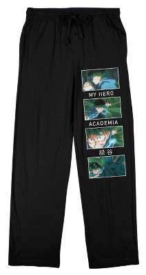 My Hero Academia Four Scenes Adult Black Graphic Pajama Pants