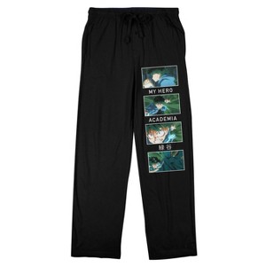My Hero Academia Four Scenes Adult Black Graphic Pajama Pants - 1 of 4