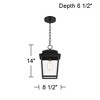 John Timberland Bellis Verde 14" High Traditional Outdoor Pendant Light Fixture Ceiling Porch House Hanging Textured Black Metal Clear Glass Shade - 4 of 4