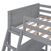 NicBex Twin over Full Bunk Bed with Desk Wooden Bed Frame with Wheels, Inclined Ladder and Guardrail for Bedroom, No Box Spring Required - 4 of 4