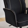 Karl Home | 28.5 inch White Velvet Dovetail Swivel Office Chair - 4 of 4