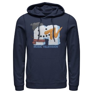 Men's MTV Christmas Logo Snowman Pull Over Hoodie - 1 of 3