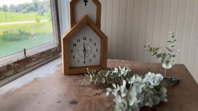 Church Tabletop Clock Wood, MDF & Glass by Foreside Home & Garden, 2 of 10, play video