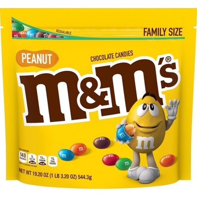 M&M's Peanut Family Size Chocolate Candies - 19.2oz