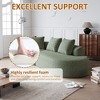 112-Inch khaki Chenille 4-Seater Extra Deep Wide Seat Curved Cloud Couch with 4 Throw Pillows, Combination Sofa Couch for Living Room - 3 of 4