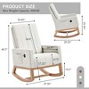 VECELO Modern Glider Rocker Chair with USB Port Armchair & Side Pocket, Faux Leather Upholstered Rocking Chair for Living Room Balcony - 3 of 4