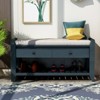 FONTOI Shoe Rack with Cushioned Seat and Drawers, Shoe Racks with Sliding Drawers, Ridded Base, Handles, Antique Navy, 14"*19.8"*39" - 2 of 4