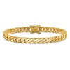 Black Bow Jewelry Men's 14k Yellow Gold, 6.8mm Flat Beveled Curb Chain Bracelet, 8 Inch - 3 of 4