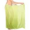 LA LEELA Women's Long Vacation Beachwear Swimsuit Sarong Pareo Bathing Suit Skirts Wraps Cover ups One Size Green, Solid - 3 of 4