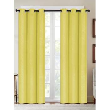Embossed Solid Blackout Grommet Curtain Panels (Set of 2)