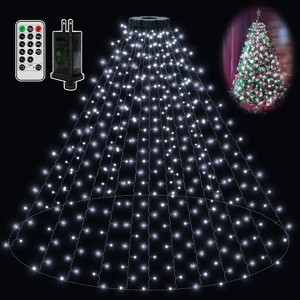 Ollny 400 LED 16 strings Cool White Christmas Tree Lights (Green Cable, Plug in, 8 Modes) - 1 of 4