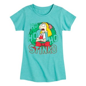 Girls' - Hey Arnold! - Ho Ho Ho Stinko Fitted Short Sleeve Graphic T-Shirt - 1 of 4