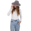 Tahari Women's Lightweight Packable Panama Hat with Faux Suede Band - Panama Hat for Women - 3 of 4