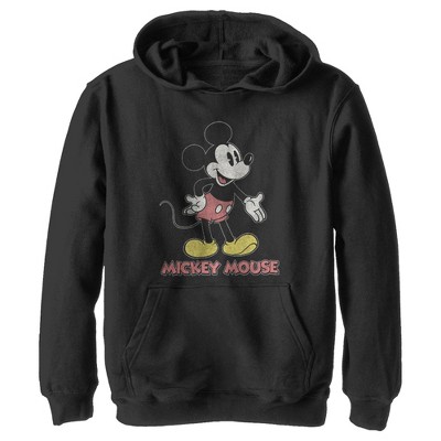 Boy's Disney Mickey Mouse Retro Stance Distressed Pull Over Hoodie