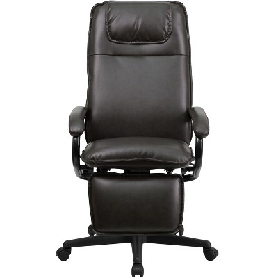 Ergonomic High Back Brown LeatherSoft Swivel Executive Chair with Arms