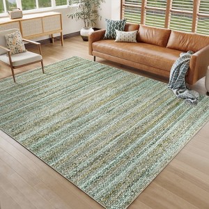 Coucheta Washable Braid Print Area Rug, Stain Resistant, Low Pile & Non-Slip Carpet for Living & Dining Room, Office & Bedroom, Multiple Sizes&Colors - 1 of 4