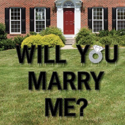 Big Dot of Happiness Will You Marry Me? - Yard Sign Outdoor Lawn Decorations - Marriage Proposal Yard Signs