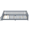 NicBex Kids Montessori Bed with Door,Wood Floor Bed with Safety Guardrails,Twin/Full/Queen Size Toddler bed for Bedroom Playroom,White/Gray/Brown - 4 of 4