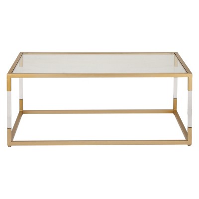 Metal and Glass Coffee Table Gold - Olivia & May