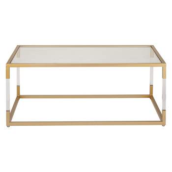 Metal and Glass Coffee Table Gold - Olivia & May