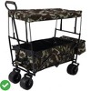 Collapsible Folding Wagon Cart with 7" All Wheels Extra Canopy Pockets Portable Garden Cart for Camping Camouflage - 2 of 4