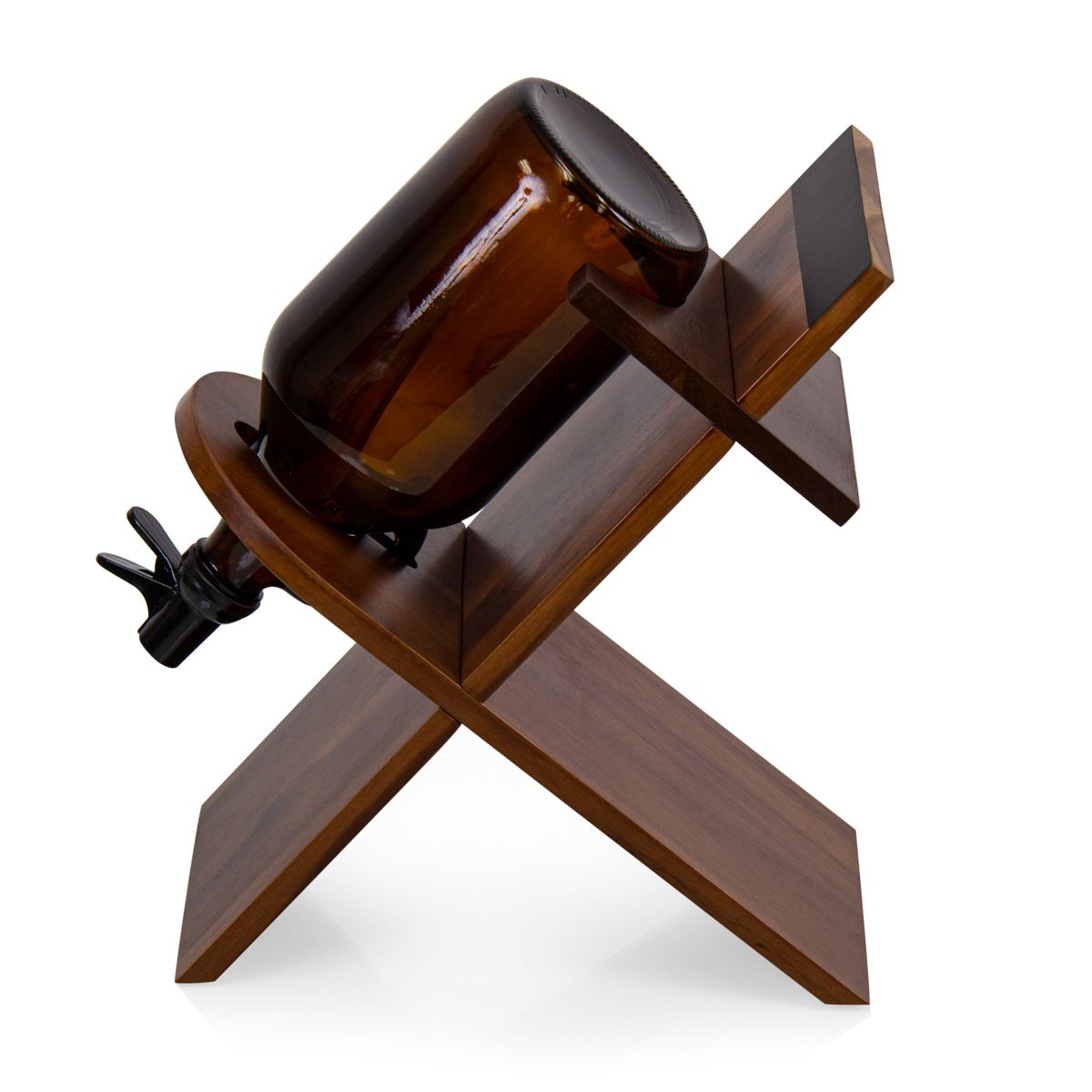 Picnic Time 64oz Glass Growler with Handcrafted Wood Stand for Cold Beverages - thumbnail 7