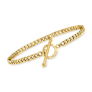 Pure Collection by Ross-Simons 14kt Yellow Gold Curb-Link Toggle Bracelet - 1 of 4