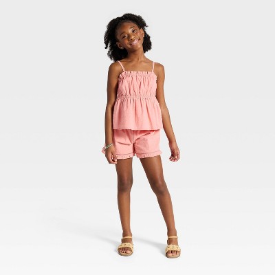 Детские Cat & Jack Girls' Swiss Dot Babydoll Floral Printed Tank Top - Cat & Jack™ Cream M — фото 3