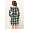 Hello Miz Women's Plaid Long Sleeve Empire Waist Maternity Dress - 3 of 4