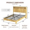 Platform Bed Frame with Storage Headboard,Charging Station,Wavy Wood Grain Design & Sturdy Quiet Metal Support-Baofuwish - 4 of 4