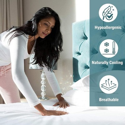 White Full Microfiber Hypoallergenic Fitted Sheet