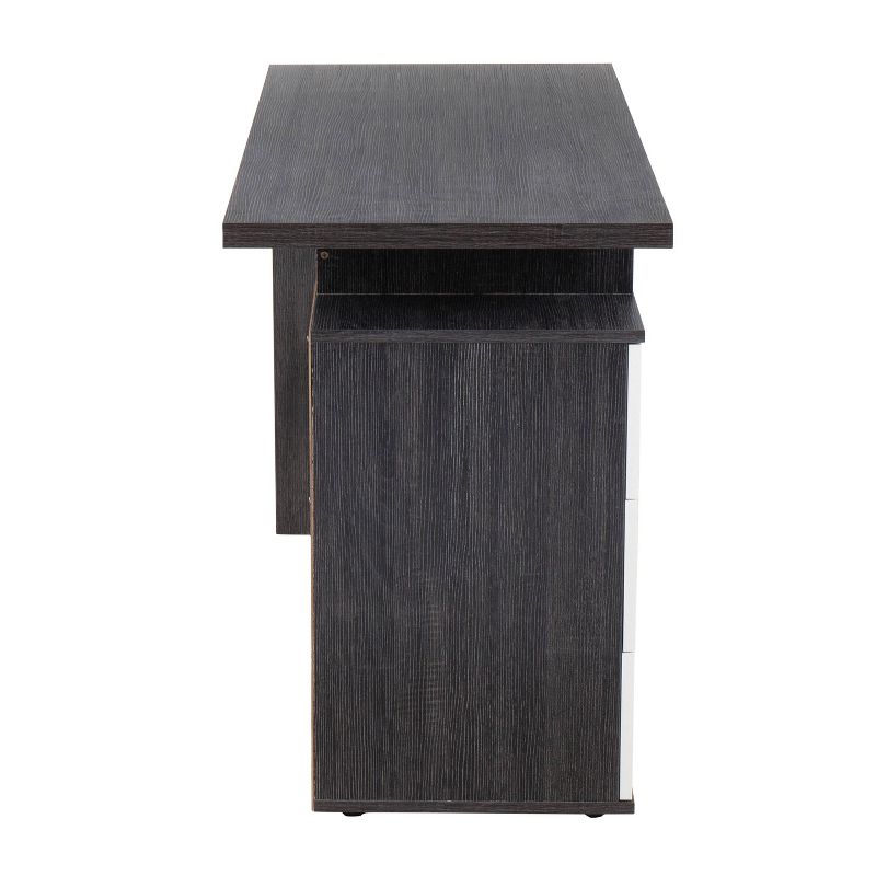 Quinn Contemporary Computer Desk Wood Charcoal/White - LumiSource, 3 of 13