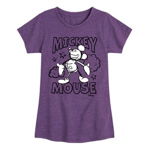 Girls' - Disney - Mickey Mouse Classic Sketch Fitted Short Sleeve Graphic T-Shirt - 1 of 4