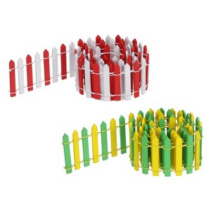 Unique Bargains Dollhouse Home DIY Decorative Miniature Ornament Wood Picket Fence - 1 of 4