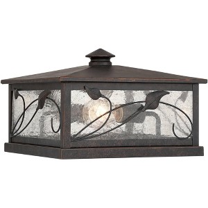 Franklin Iron Works Franlin Iron Works French Garden 13" Wide Bronze Pier Mount Light - 1 of 4