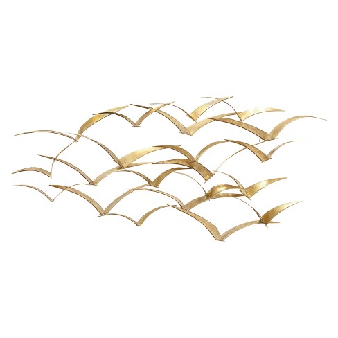 Metal Flocking Birds Decorative Wall Art 21 X 47 Olivia May