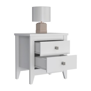 Gulches 24"H Two-Drawer Nightstand with Superior Top, Four Legs, High-Quality Multifunctional Bedroom Furniture - 1 of 4