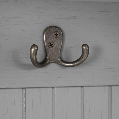 Distressed Gray Coastal Hall Tree with Storage and Hooks