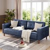 3-Seater Sofa Couch, 83" Wide Faux Leather Sofa Couch with Spring Cushion, Modern Sofa w/2 Removable Back Cushions, for Living Room, Bedroom - 2 of 4