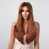 Jessie's Wig 26 Inch Long Wavy With Curtain Bangs Wig Synthetic Wig Reddish Brown 1 Pc/Pack - 3 of 4