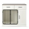 VisioGear 37.4" Dog Crate, Indoor Dog Kennel with 2 Drawers and Storage Cabinet, Modern Dog Crate for Small Medium Dogs, White, 37.4"*23.6"*34.6" - 2 of 4