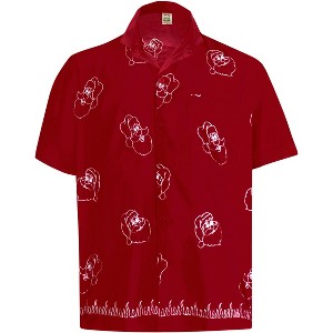 LA LEELA Men's Button Down Short-Sleeve Christmas Shirt Vacation Beach Hawaiian Shirt Relaxed Fit Shirts for Men - 1 of 4