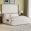 TiramisuBest Queen Size 51" High Headboard Wingback Linen Upholstered Bed No Box Spring Needed, Gray - 2 of 4