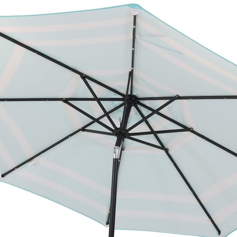 Sunnydaze Outdoor Aluminum Patio Umbrella with Solar LED Lights, Tilt, and Crank - 9', 5 of 13