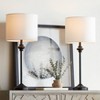 360 Lighting Lynn 26" Tall Skinny Buffet Modern Table Lamps Set of 2 Black Metal White Shade Living Room Bedroom Bedside Nightstand House Office - 2 of 4
